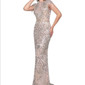 Mac Duggal fringe detail gown